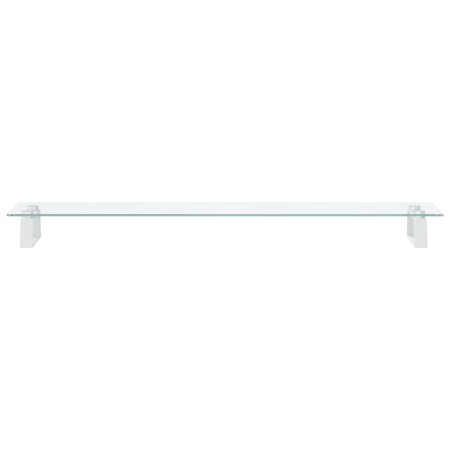 Supporto per Monitor Bianco 100x20x8cm Vetro Temperato Metallo