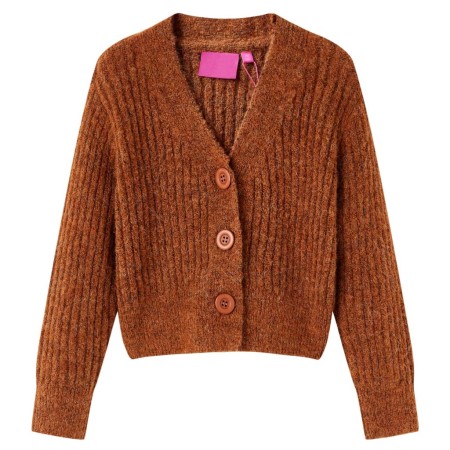 Cardigan da Bambina Lavorato a Mano Cognac 92