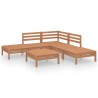 Set Salotto da Giardino 6 pz in Legno Massello di Pino Miele