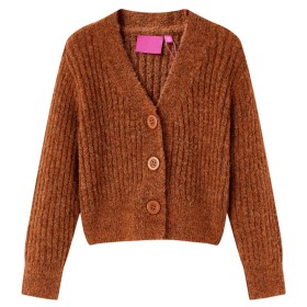 Cardigan da Bambina Lavorato a Mano Cognac 140