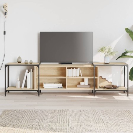 Mobile Porta TV Rovere Sonoma 203x37x50 cm in Legno Multistrato