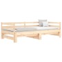 Divano Letto con Letto Estraibile 90x200cm Legno Massello Pino