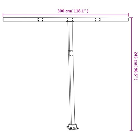 Set Pali per Tenda da Sole Antracite 300x245 cm Ferro