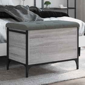 Panca Portaoggetti Grigio Sonoma 62x42x45 cm Legno Multistrato