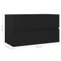 Mobile Lavabo Nero 80x38,5x45 cm in Legno Multistrato