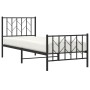 Giroletto con Testiera e Pediera Metallo Nero 80x200 cm
