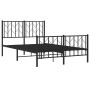 Giroletto con Testiera e Pediera Metallo Nero 120x190 cm