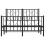 Giroletto con Testiera e Pediera Metallo Nero 120x190 cm