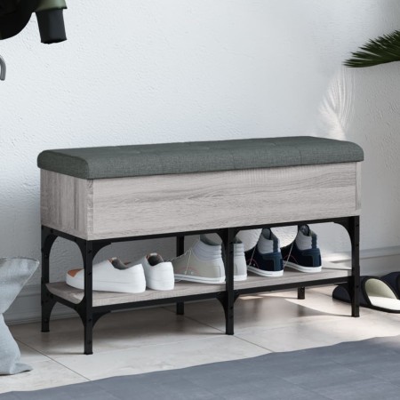 Panca Porta Scarpe Grigio Sonoma 82x32x45 cm Legno Multistrato