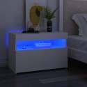 Comodini con Luci LED Bianco 60x35x40 cm in Legno Multistrato