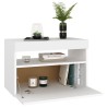 Comodini con Luci LED Bianco 60x35x40 cm in Legno Multistrato