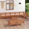 Set Salotto da Giardino 9 pz in Legno Massello di Pino Miele