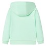 Felpa con Cappuccio e Cerniera per Bambini Verde Brillante 128
