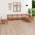 Set Salotto da Giardino 7 pz in Legno Massello di Pino Miele