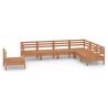 Set Salotto da Giardino 7 pz in Legno Massello di Pino Miele