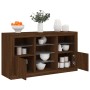 Credenza con Luci LED Rovere Marrone 123x37x67 cm