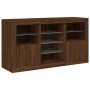 Credenza con Luci LED Rovere Marrone 123x37x67 cm