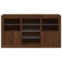 Credenza con Luci LED Rovere Marrone 123x37x67 cm