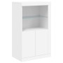 Credenza con Luci LED Bianca 162x37x100 cm