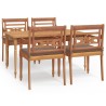 Set da Pranzo Giardino 5 pz con Cuscini Legno Massello di Teak