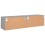 Mobili TV Muro 2pz Grigio Sonoma 60x30x30 cm Legno Multistrato