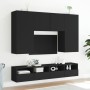 Mobili TV a Parete 2 pz Neri 80x30x30 cm in Legno Multistrato