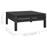 Set Salotto da Giardino 13 pz Nero in Legno Massello di Pino