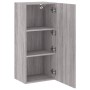 Mobile TV Parete Grigio Sonoma 40,5x30x90 cm Legno Multistrato