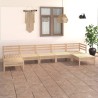 Set Salotto da Giardino 7 pz in Legno Massello di Pino