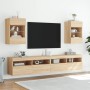 Mobile TV a Parete con Luci LED Rovere Sonoma 40x30x60,5 cm