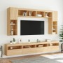 Mobile TV a Parete con Luci LED Rovere Sonoma 60x30x40 cm