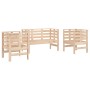 Set Salotto da Giardino 3 pz in Legno Massello di Pino