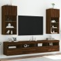 Mobili Porta TV con Luci LED 2 pz Rovere Marrone 40,5x30x90 cm