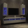 Mobili Porta TV con Luci LED 2 pz Bianchi 30,5x30x90 cm