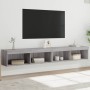 Mobili TV con Luci LED 2pz Grigio Sonoma 100x30x30 cm