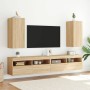 Mobile TV a Parete con Luci LED Rovere Sonoma 30,5x35x70 cm