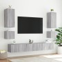 Mobili TV a Parete con Luci LED 2pz Grigio Sonoma 40,5x35x40 cm