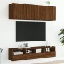 Mobili TV a Muro 5pz Rovere Marrone in Legno Multistrato