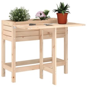 vidaxL Fioriera da Giardino con Piano Pieghevole Legno Massello Pino