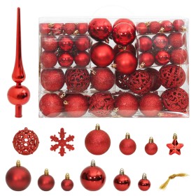 Set Palline di Natale 111 pz Rosso in Polistirene