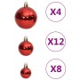 Set Palline di Natale 111 pz Rosso in Polistirene