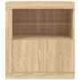 Credenza con Luci LED Rovere Sonoma 60,5x37x67 cm