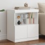 Credenza con Luci LED Bianca 60x37x67 cm