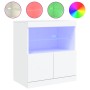 Credenza con Luci LED Bianca 60x37x67 cm