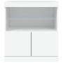 Credenza con Luci LED Bianca 60x37x67 cm