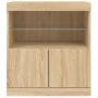 Credenza con Luci LED Rovere Sonoma 60x37x67 cm