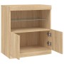 Credenza con Luci LED Rovere Sonoma 60x37x67 cm