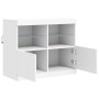 Credenza con Luci LED Bianca 81x37x67 cm