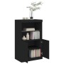 Credenza con Luci LED Nera 60,5x37x100 cm