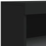 Credenza con Luci LED Nera 60,5x37x100 cm